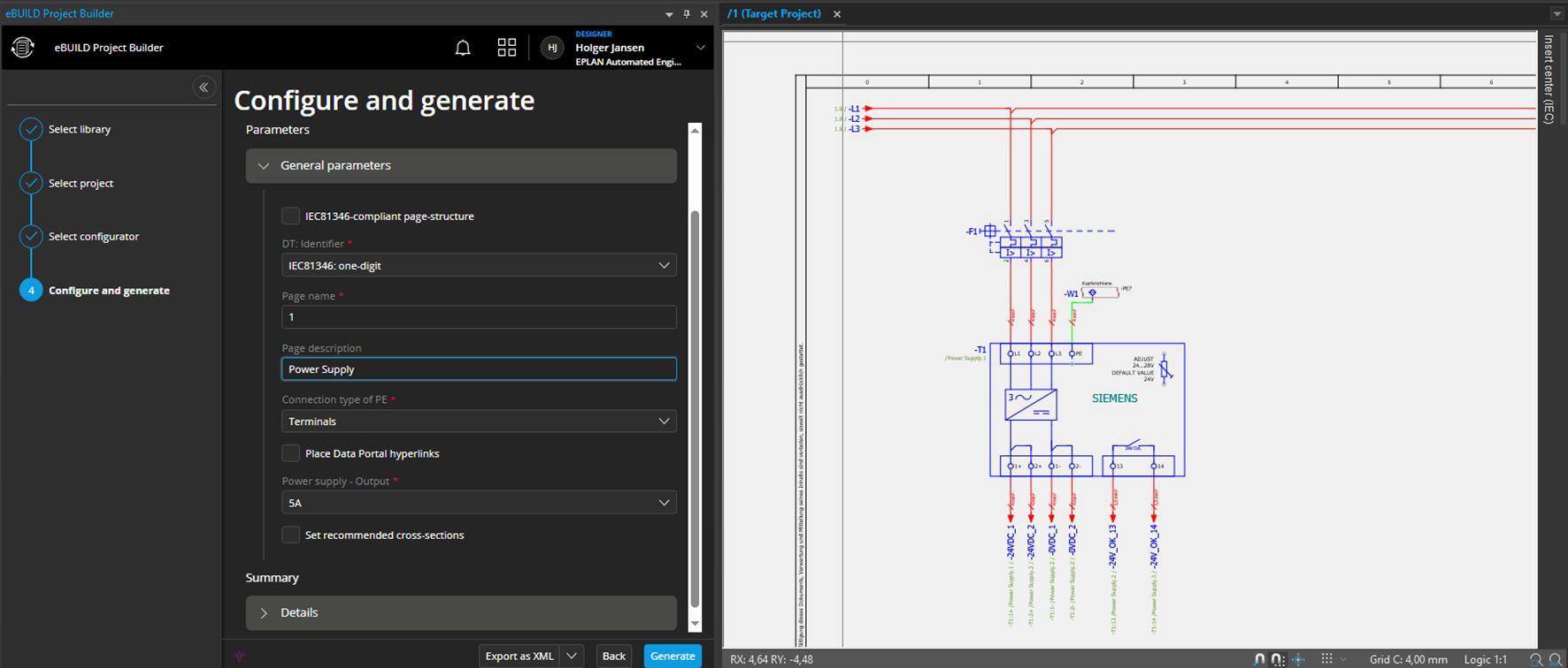 Eplan eBuild 2025 Schematic configuration and Generation 1