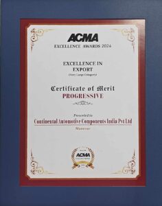 Continental Gurgaon Plant bag ACMA Excellence Award 2024 