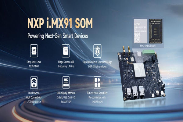 MYC-LMX91 SoM powered by NXP i.MX 91 processor 