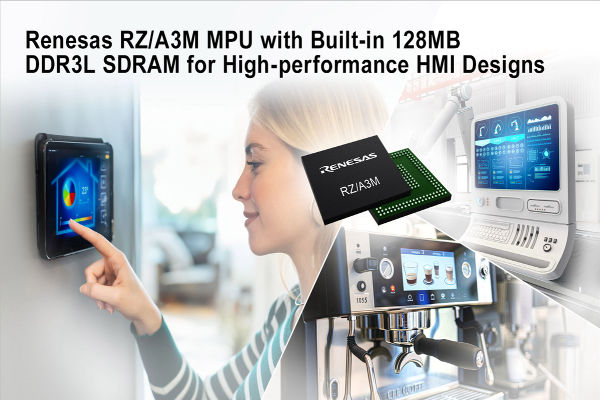 RZ/A3M MPU first RZ/A product Large Built-In Memory for HMI
