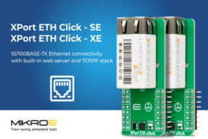MIKROE XPort ETH Click add-on board two versions the volt post