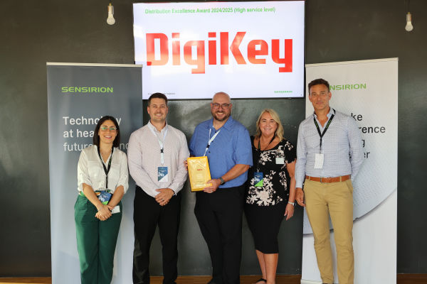 DigiKey Distribution Excellence 2025 award by Sensirion  