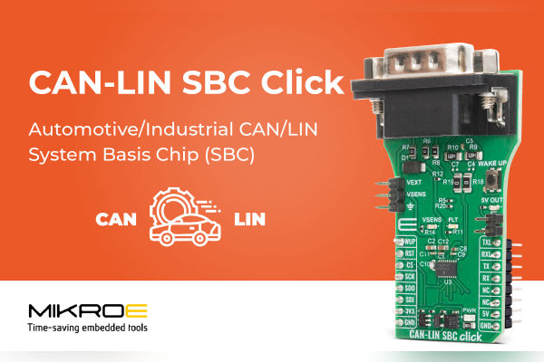 CAN-LIN SBC Click Enables Dual CAN & LIN Connectivity