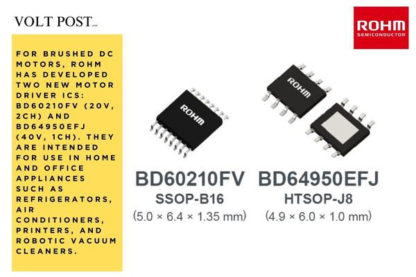 New Energy-Efficient DC motor driver ICs by ROHM 