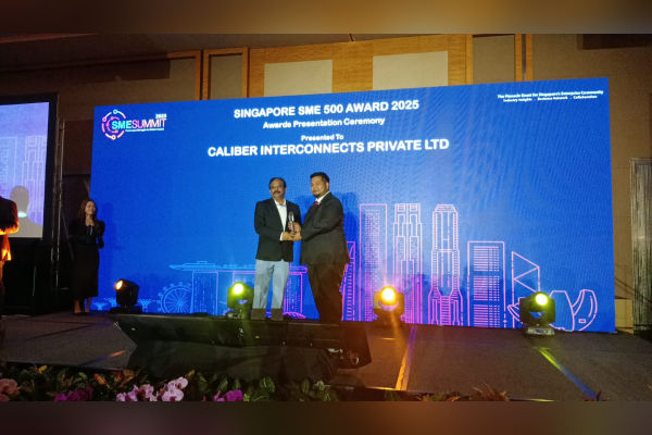 Singapore SME Award 2025 bagged by Caliber Interconnects 